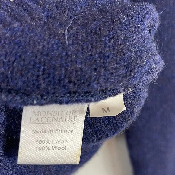 Monsieur Lacenaire mod 60’s grandpa cardigan sweater color block wool france M - Picture 11 of 16